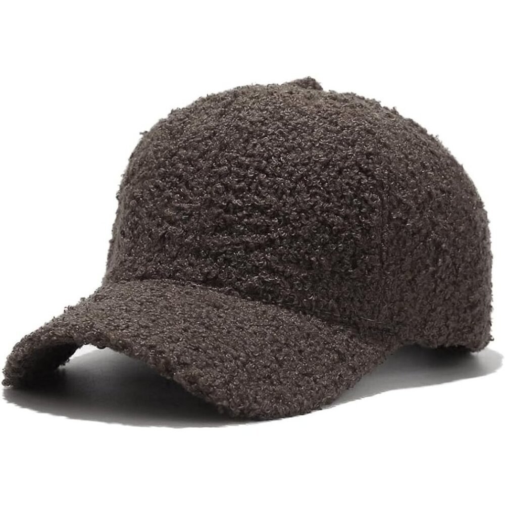 Women's A Dark Gray Winter Warm Classic Wool Adjustable Baseball Style Hat Cap
